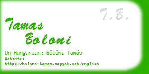 tamas boloni business card